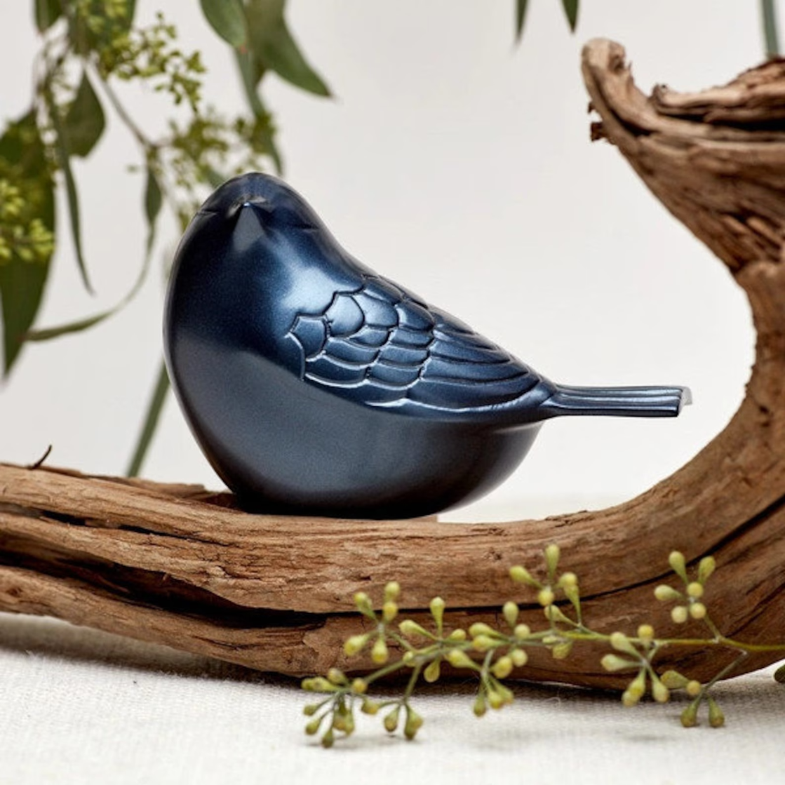 Photo of The Lucy Songbird Keepsake Urns - Blue, Red, White, Bronze
