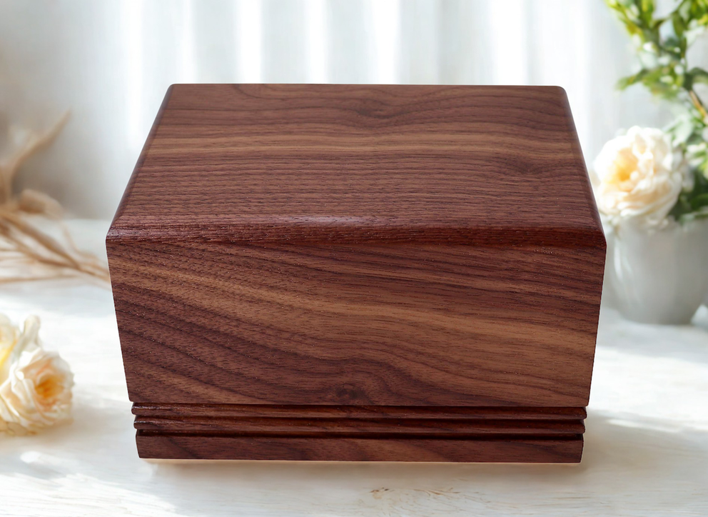 Photo of #75-SW-786 - 75 cubic inch Solid Walnut Wood Urn