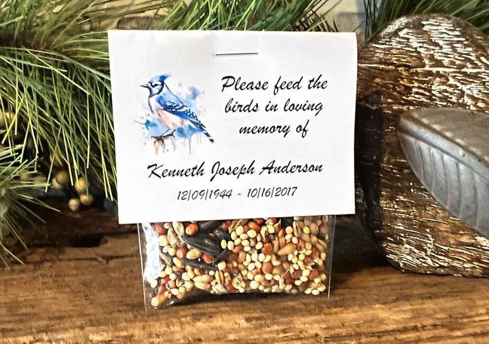 Photo of 24 Bluejay Feed the Birds Funeral Favor