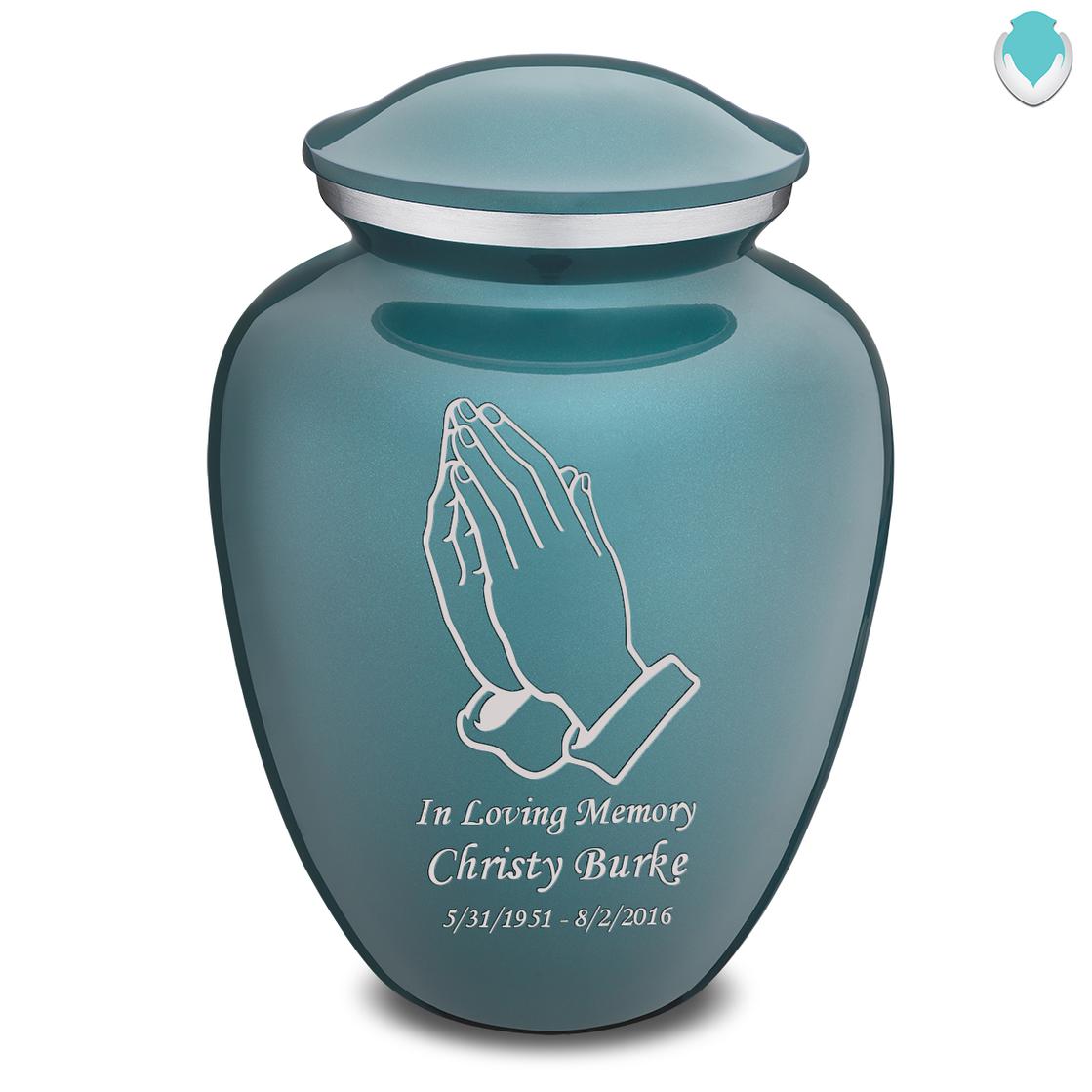 Photo of Adult Embrace Praying Hands Cremation Urn