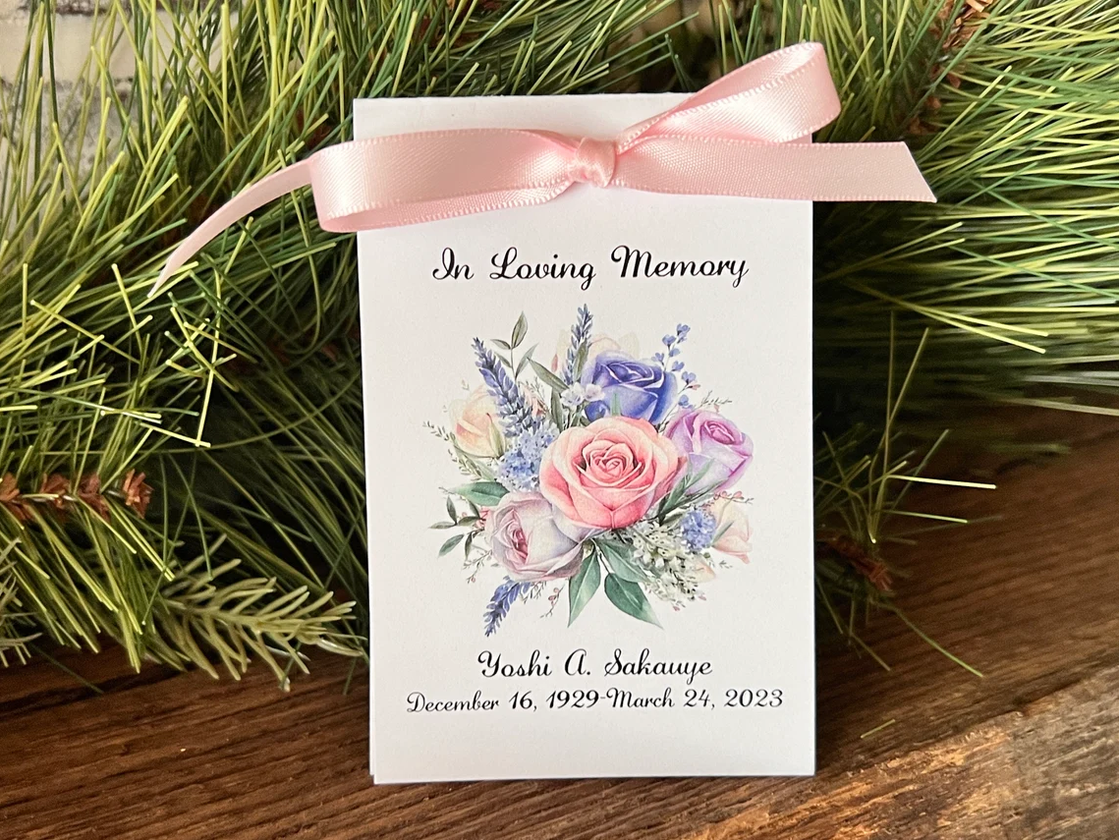 Photo of Set of 20 Rose Bouquet Memorial Seed Packets