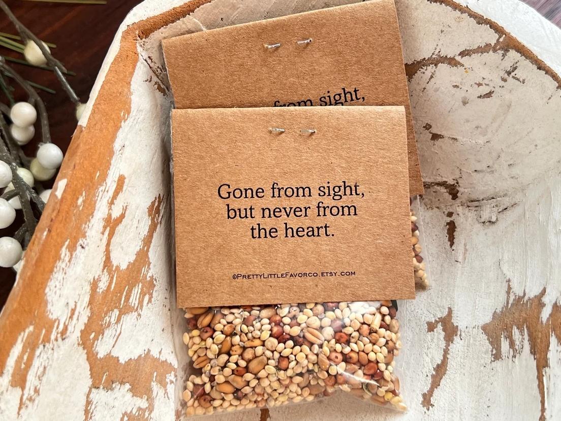 Photo of 24 Mourning Dove Feed the Birds Funeral Favor