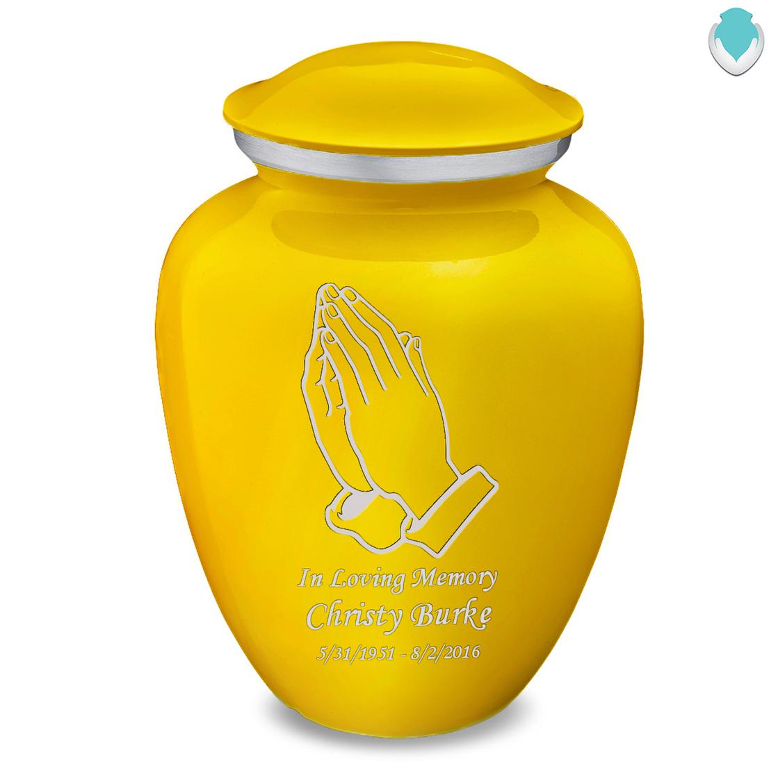Photo of Adult Embrace Praying Hands Cremation Urn
