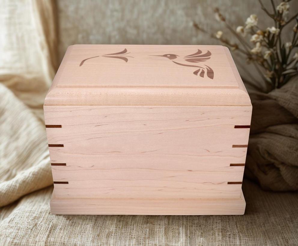 Photo of Solid Maple Wood Urn #MA-853