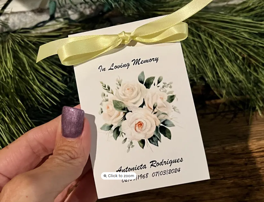 Photo of Set of 20 White Roses Design Flower  Seed Packet