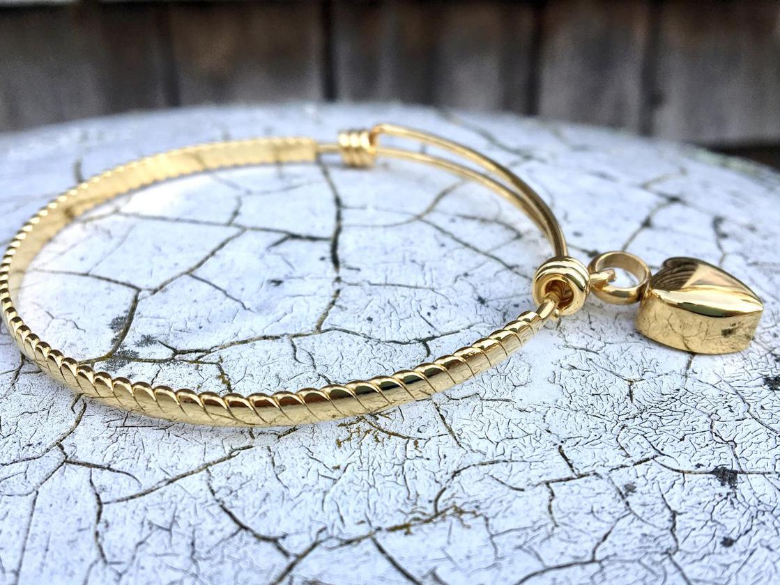 Photo of Cremation Urn Memorial Bangle in Gold